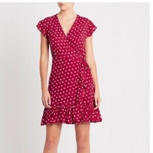 Rails Burgundy/Red Heart Pattern Dress S